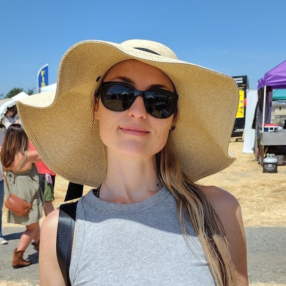 Women’s Straw Sun Hat Floppy Wide Brim Foldable UV Protection Mix Beige S/M-L/XL - Picture 2 of 6